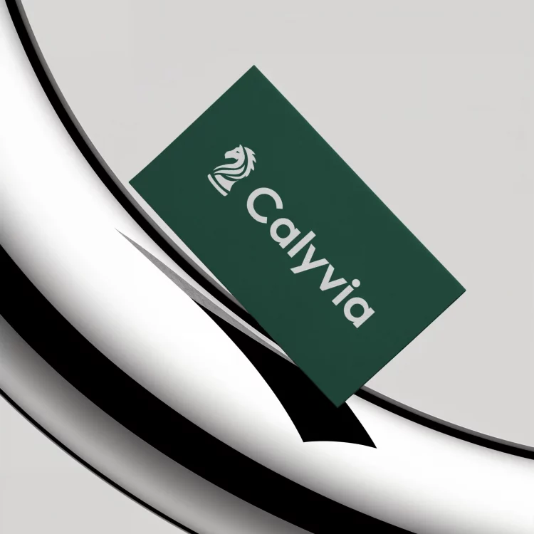 Carte de visite verte avec logo sur fond noir et blanc